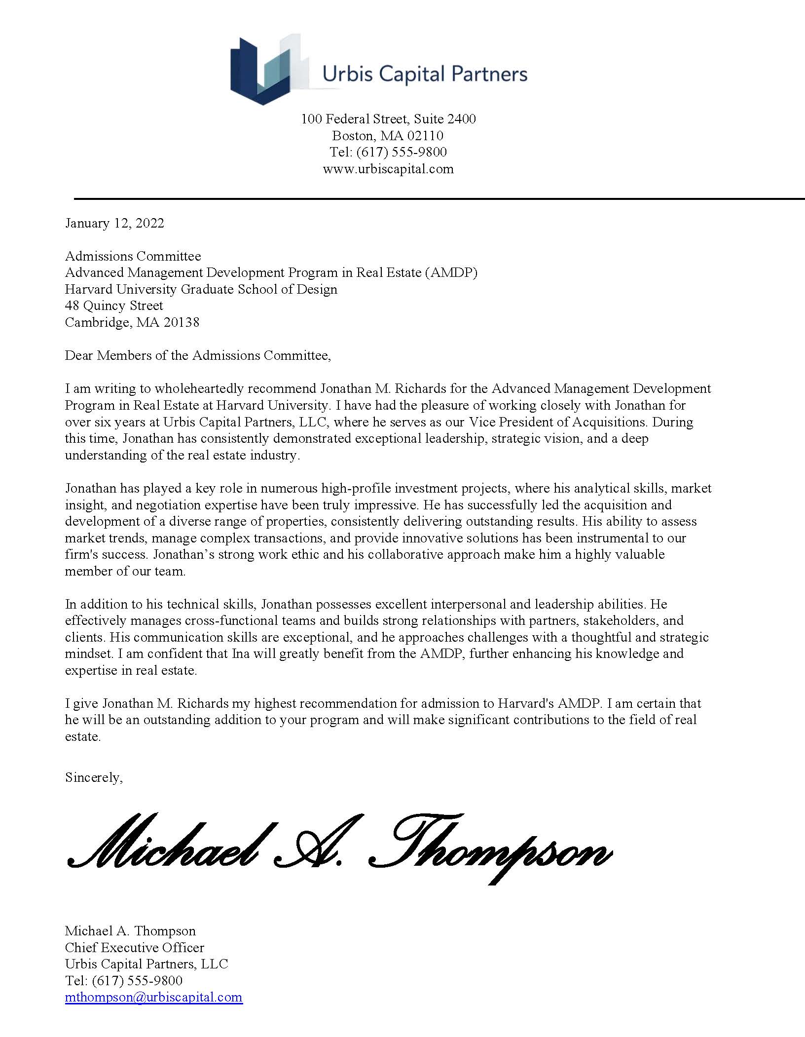 an image of a letter of recommendation